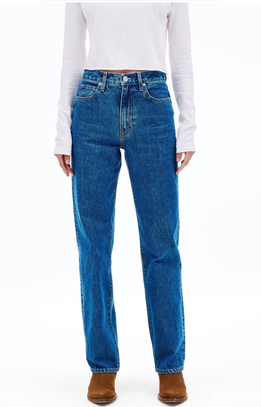 SLVRLAKE Virginia Slim Claremont High Rise Straight Leg Jeans 25 Made in USA